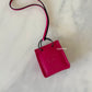 HERMES Pink Rose Mexico Leather Shopping Sac Bag Charm