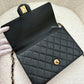 CHANEL 19S Chic Pearl Black Goatskin Flap Bag Gold Hardware