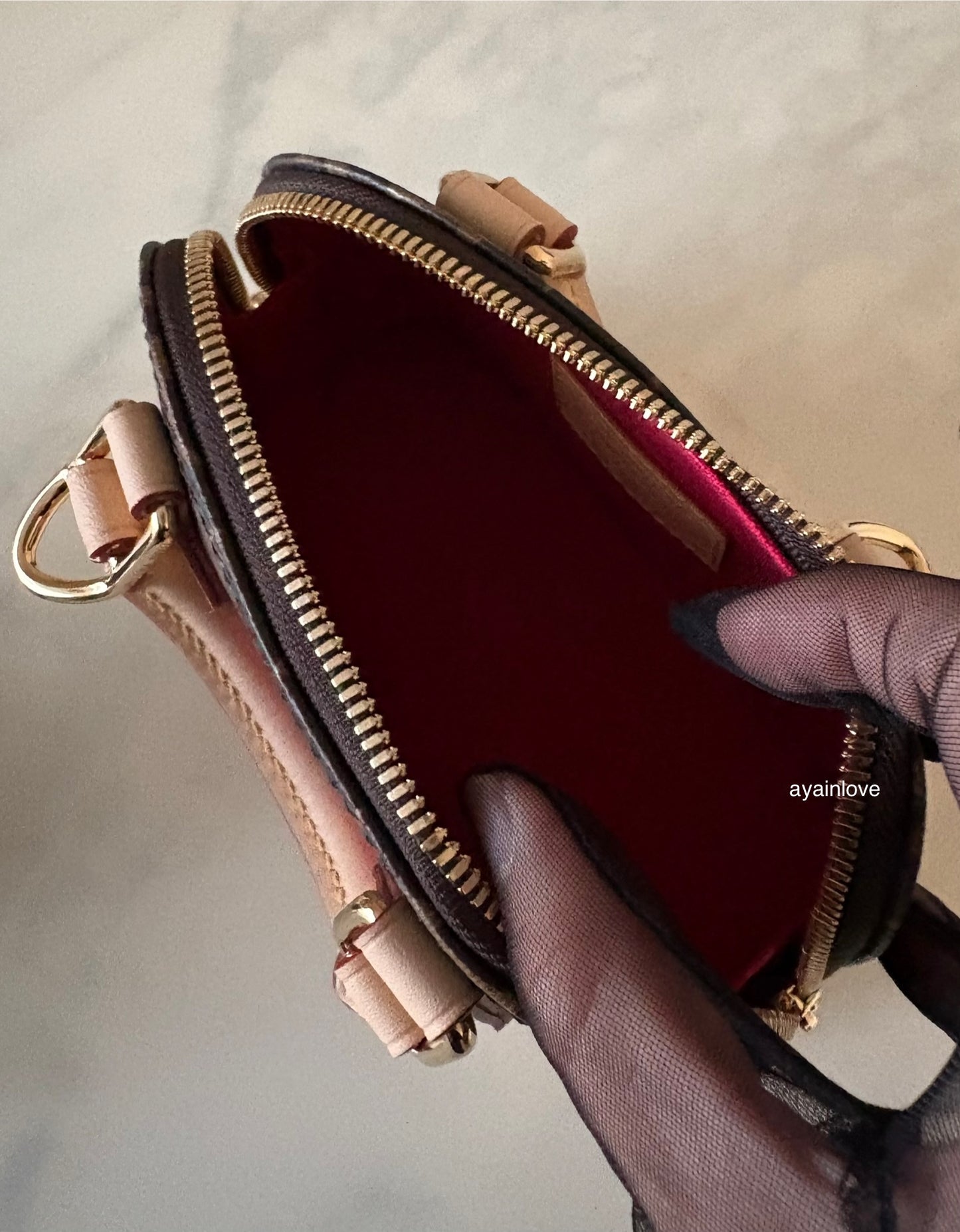 LOUIS VUITTON LV x TM Nano Alma Monogram Cherise Gold Hardware