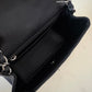 CHANEL Black Classic Quilted Square Mini Flap Bag Silver Hardware