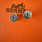 HERMES H Pop Mini Grey Maroon Glace Stud Earrings Palladium Hardware