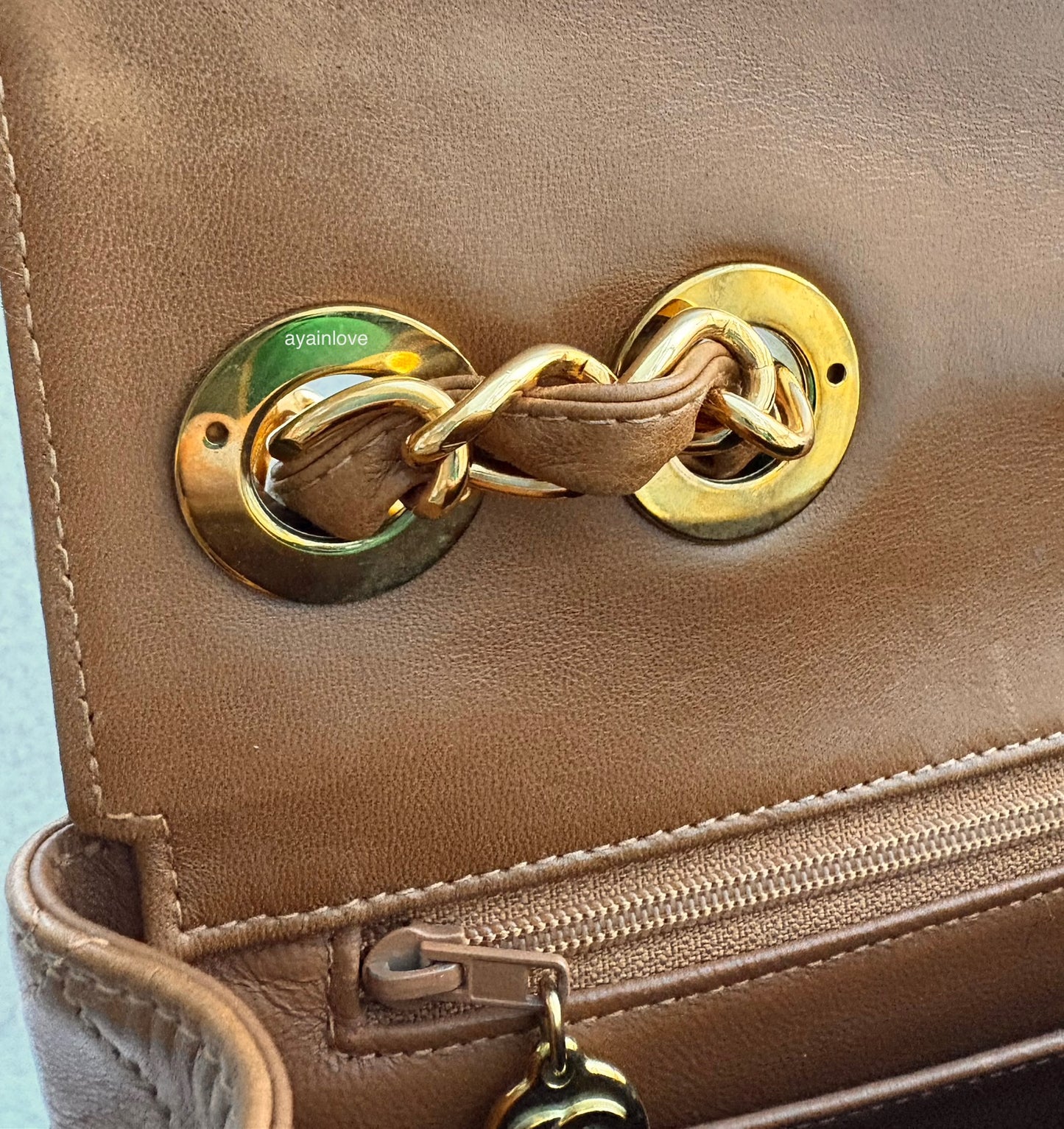 CHANEL Vintage Dark Beige Quilted Jumbo Classic Single Flap Oversized CC Bag 24KT Gold Plated Hardware Series 3