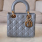 DIOR Small Lady Dior Grey Cannage Lambskin My ABCDior Bag