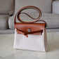 HERMES Herbag Mini Zip 20 Vache Hunter Ecru Beige/Fauve Palladium Hardware W Stamp