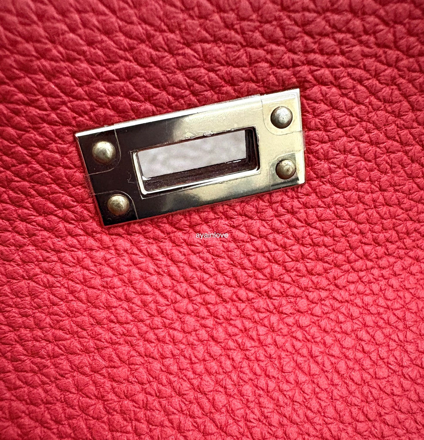 HERMES Kelly 25 Geranium Togo Retourne Palladium Hardware X Stamp