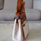 HERMES Herbag Mini Zip 20 Vache Hunter Ecru Beige/Fauve Palladium Hardware W Stamp