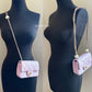 CHANEL 24S Pink Lambskin Twin Pearls Quilted Mini Flap Bag Adjustable Gold Hardware