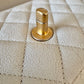 CHANEL 21S Light Beige Caviar Top Handle Rectangular Mini Bag Gold Hardware
