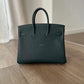 HERMES Birkin 25 Vert Cypress Togo Bag Gold Hardware U Stamp
