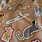 HERMES Double Face Silk 90 Caracteristick Multicolour Beige Dore/Orange Scarf Shawl