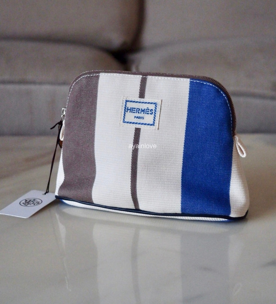 HERMES Bolide Mini Pouch Rocabar Blue Etoupe