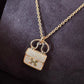 HERMES Amulettes Constance Pendant 18KT Rose Gold and Diamonds Necklace