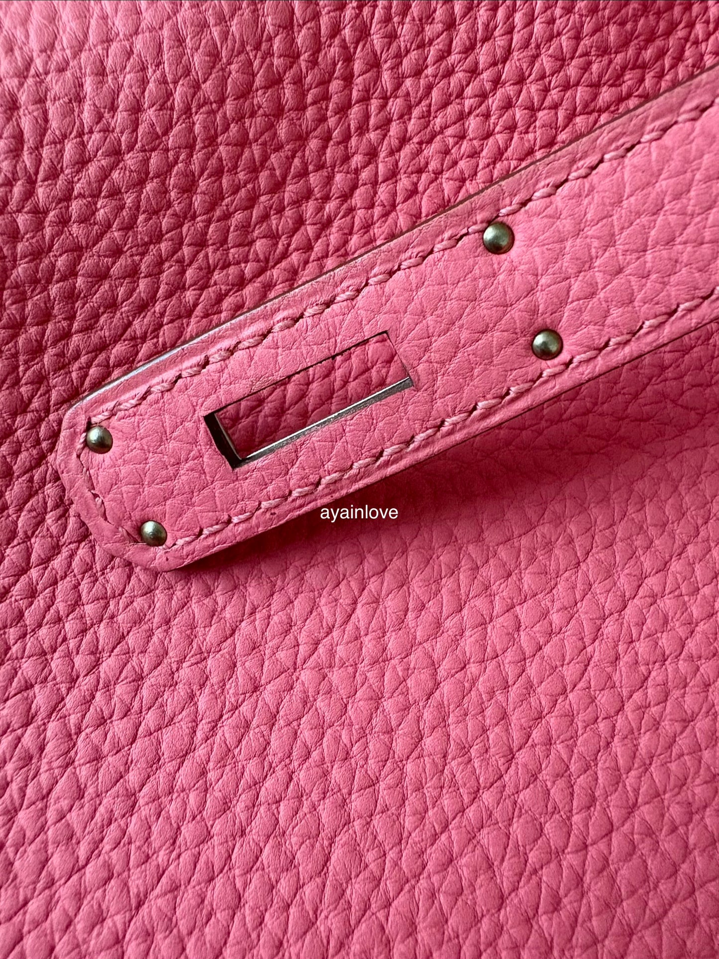 HERMES Kelly 35 Pink Rose Lipstick Togo Palladium Hardware Q Square Stamp
