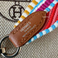 HERMES Multicolour 25 mm Pink Blue Yellow Strap 105 cm Palladium Hardware