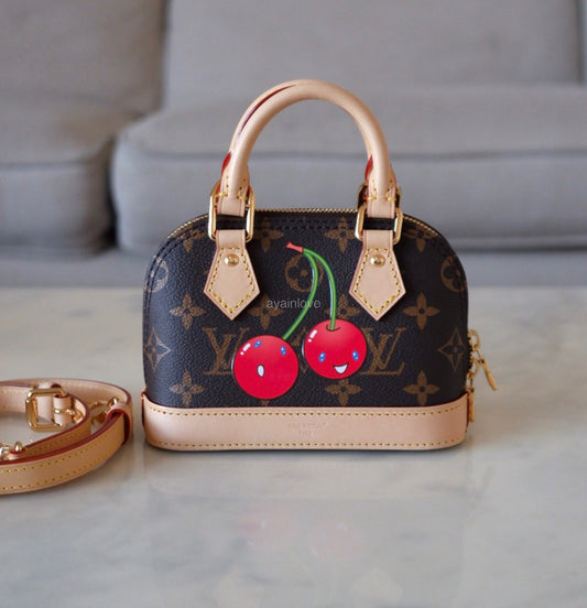 LOUIS VUITTON LV x TM Nano Alma Monogram Cherise Gold Hardware