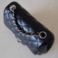 CHANEL Black Classic Quilted Square Mini Flap Bag Silver Hardware