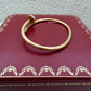 CARTIER 18KT Yellow Gold Full Size Classic JUC Juste Un Clou Diamonds Bracelet Size 17