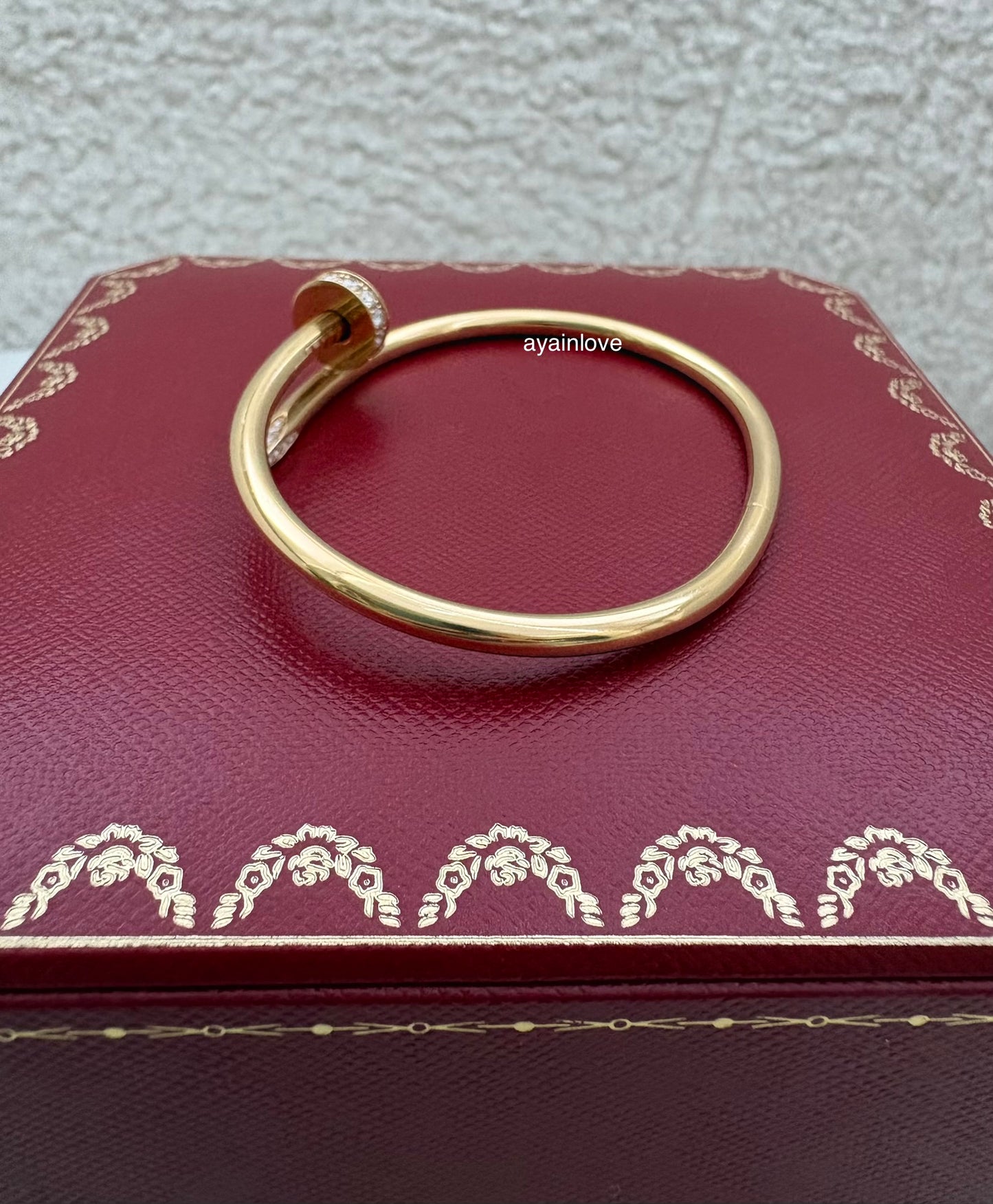 CARTIER 18KT Yellow Gold Full Size Classic JUC Juste Un Clou Diamonds Bracelet Size 17