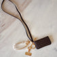 LV LOUIS VUITTON Monogram Phone-Card-Key Holder Gold Hardware