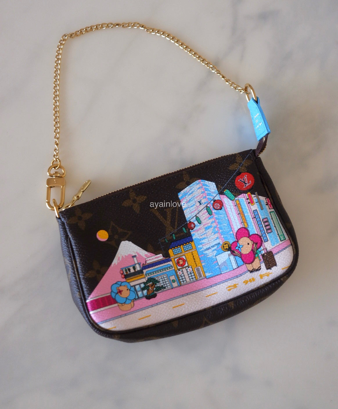 LOUIS VUITTON LV Holiday Limited Edition Vivienne Tokyo Japan Animation 2022 Mini Pochette Monogram Gold Hardware