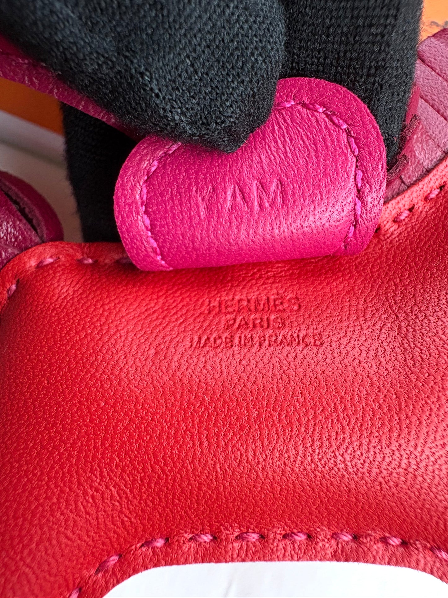 HERMES Rodeo PM Tricolour Rouge/Rubis/Rose Mexico Bag Charm