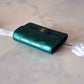 CHANEL 18S Iridescent Emerald Green Caviar XL Snap Card Holder Light Gold Hardware
