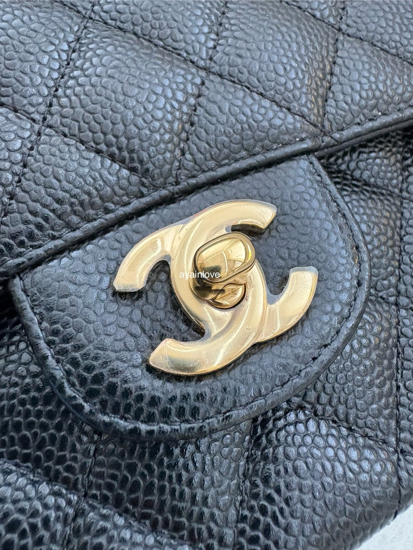 CHANEL Black Caviar Medium/Large Classic Flap Gold Hardware