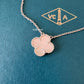Van Cleef Arpels VCA White Mother of Pearl 18KT White Gold Vintage Alhambra Pendant Necklace