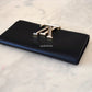 LOUIS VUITTON Black Calfskin Louise Pochette Clutch GM Bag