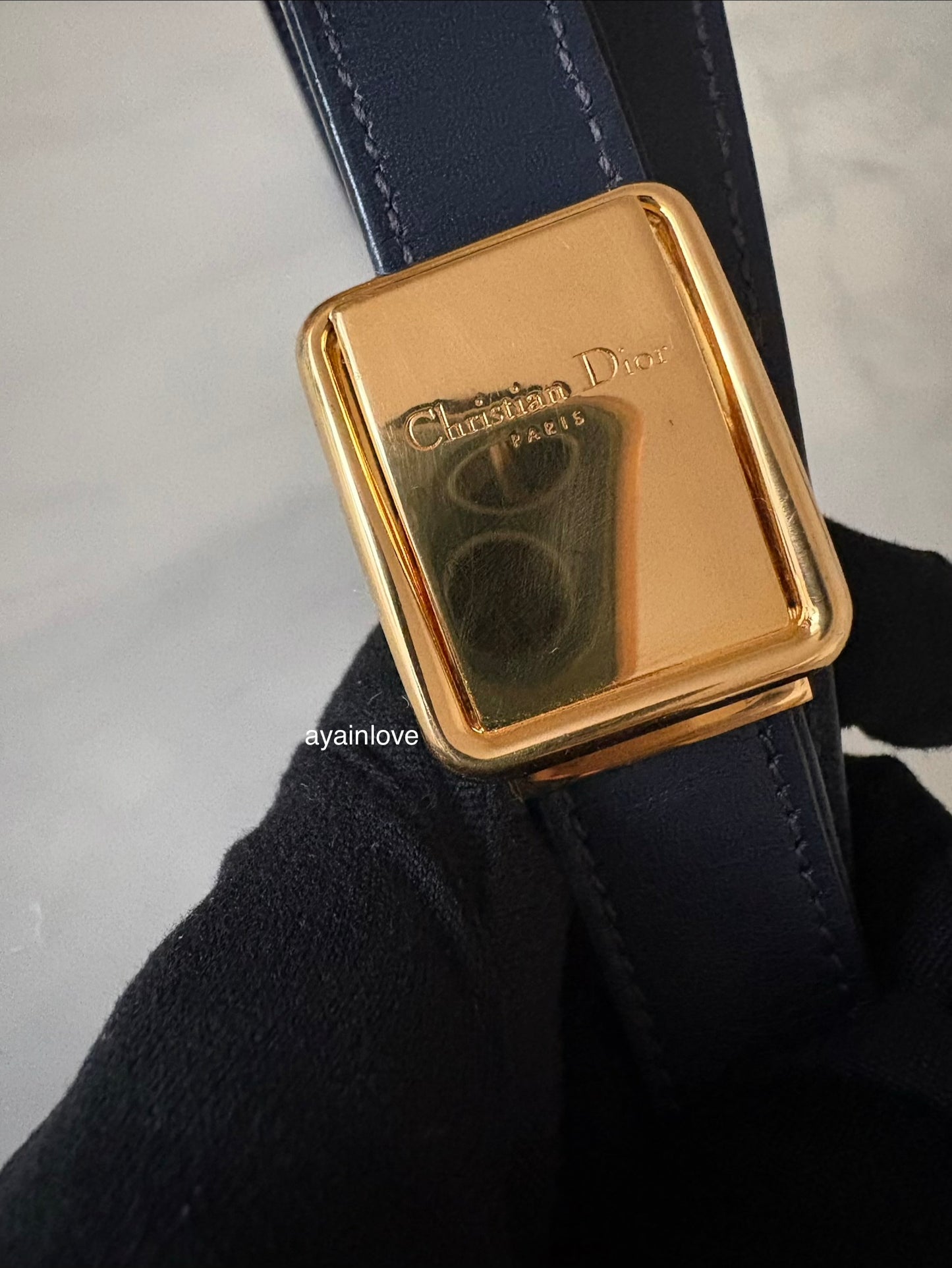 DIOR Montaigne 30 Blue Oblique Jacquard Medium Flap Bag Gold Hardware