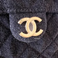 CHANEL 26P Black Washed Denim Small 25 Bag Gold Hardware