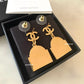 CHANEL 22A Rue Cambon CC Logo Drop Earrings Gold Hardware