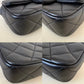 CHANEL 24S Black Lambskin Twin Pearls Quilted Mini Flap Bag Adjustable Gold Hardware