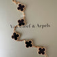 Van Cleef Arpels VCA 5 Motifs Bracelet Onyx 18KT Yellow Gold Vintage Alhambra