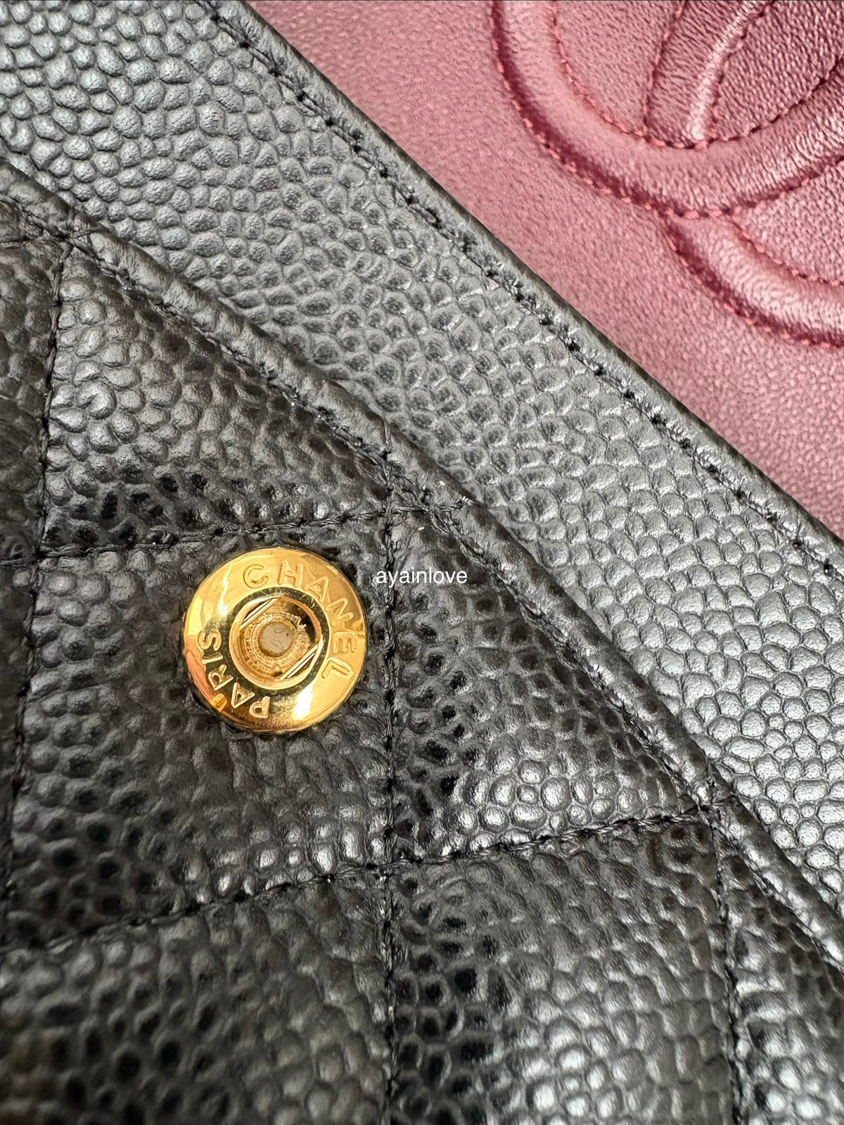 CHANEL Black Caviar Quilted Small Classic Flap Bag Gold Hardware