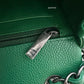 CHANEL Green Caviar Classic Quilted Rectangular Mini Flap Bag Ruthenium Hardware