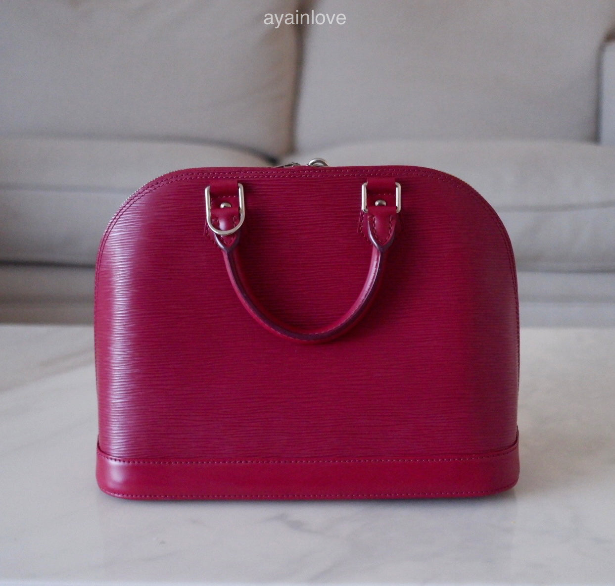 LOUIS VUITTON LV Alma PM Fuchsia Epi Leather Bag Silver Hardware AYAINLOVE CURATED LUXURIES