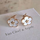 Van Cleef Arpels VCA Lucky Spring Plum Blossom Mother of Pearl 18KT Rose Gold Earrings