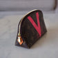 LV LOUIS VUITTON Limited Edition Pink V Voyage Grenade Monogram Cosmetic Pouch