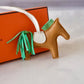 HERMES Rodeo PM Tricolour Sesame/Vert Criquet/Craie Bag Charm