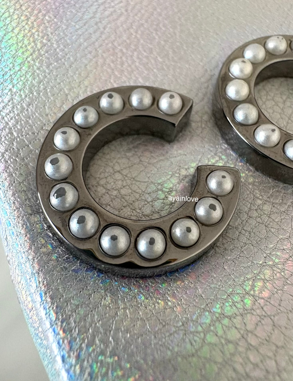 CHANEL 14K Limited Edition Runway Iridescent Silver Goatskin Lait de Coco Milk Carton Bag Shiny Ruthenium Hardware
