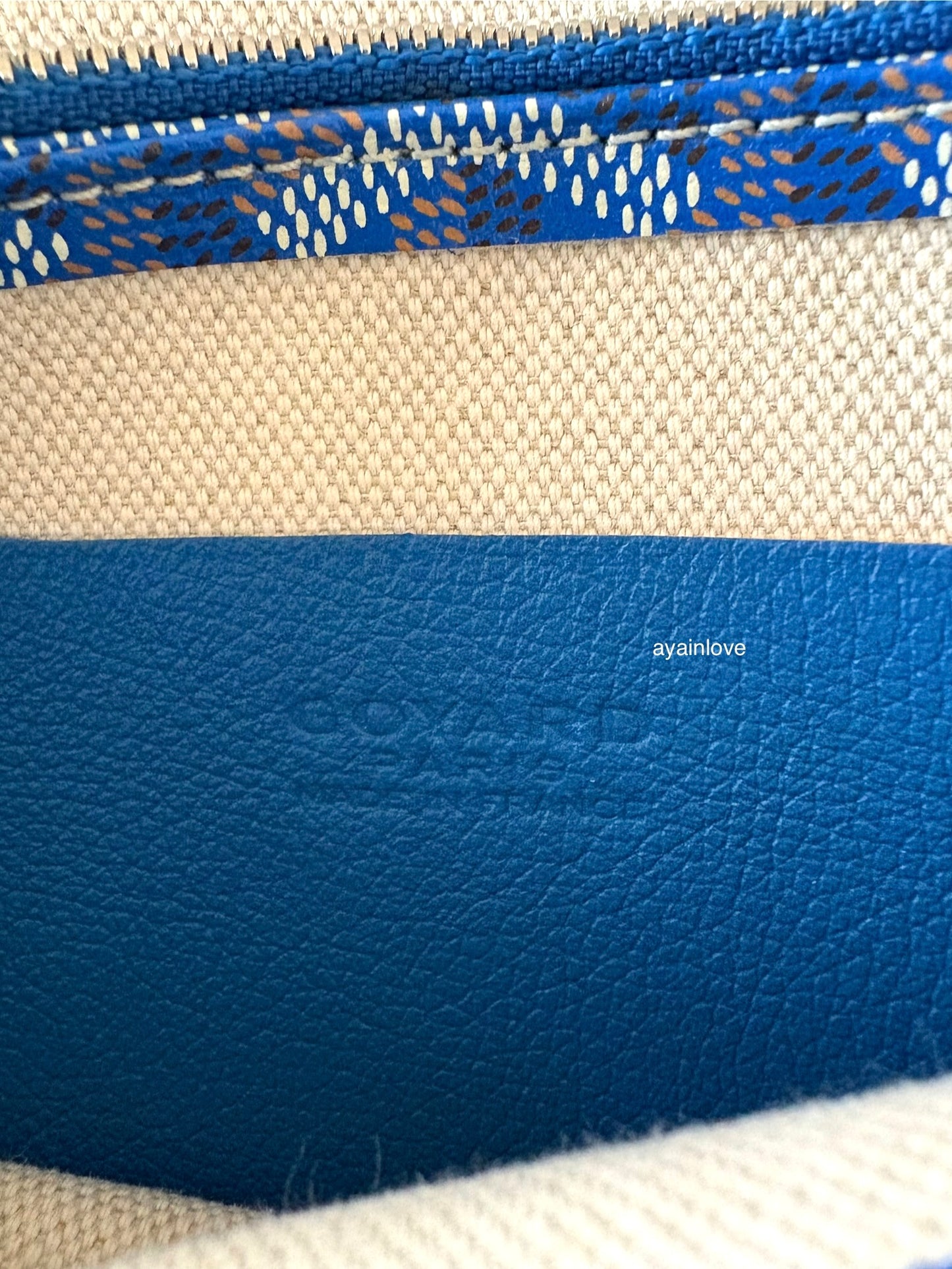 GOYARD Plumet Pocket Wallet Bag Sky Blue Goyardine Canvas