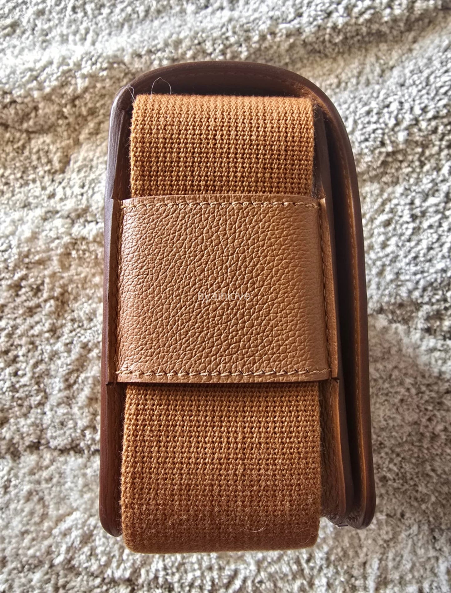 HERMES Geta Gold Evercolor Bag Palladium Hardware W Stamp