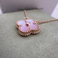 VAN CLEEF ARPELS VCA 18KT Rose Gold Limited 2025 Holiday Pendant Pink Mother of Pearl Diamond Vintage Alhambra