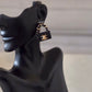 CHANEL 23C Black Classic Flap Handbag Stud Earrings Gold Hardware