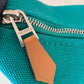 HERMES Bride-A-Brac Green Canvas Toilette Au Carre Case Small PM Palladium Hardware