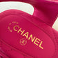 CHANEL 20C Fuchsia Pink Chain Lambskin Sandals CC Gold Hardware Size 41