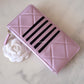 CHANEL 21S Pink Lilac Rose Clair 19 Phone Pouch Card Holder Gold Hardware