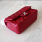 CHANEL 17B Red Caviar Quilted Classic Rectangular Mini Silver Hardware
