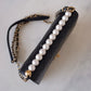 CHANEL 19S Chic Pearl Black Goatskin Flap Bag Gold Hardware